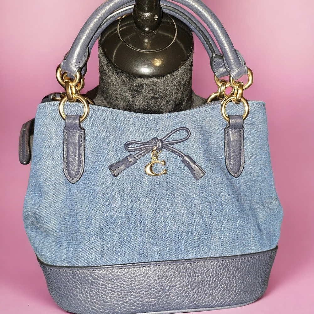 EUC Coach Micro Ally Bucket Denim Crossbody